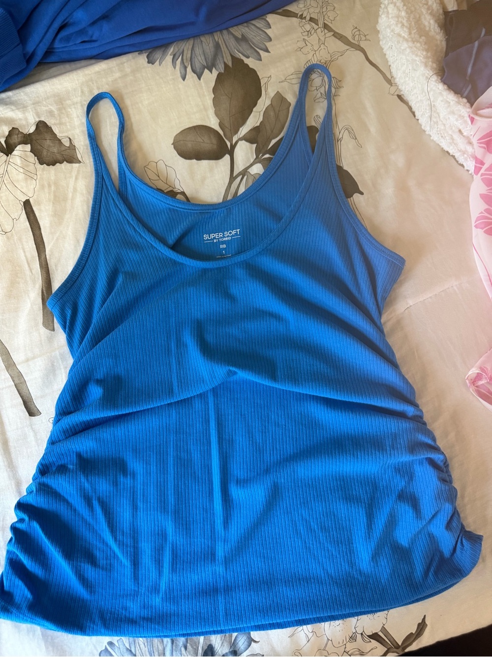 torrid Super Soft Ribbed Tank Top in Bright Blue